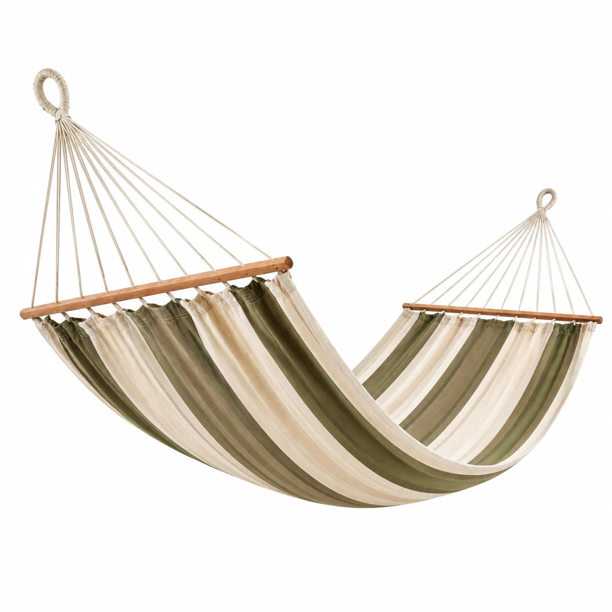 Amaca da Giardino in Cotone a Righe con Stecche in Legno