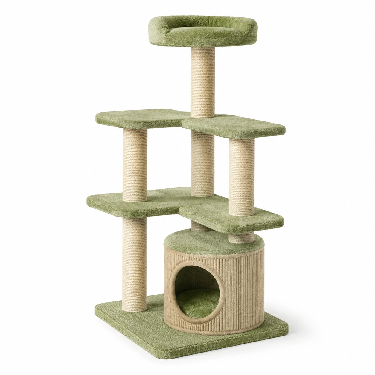 Albero Tiragraffi per Gatti in MDF e Sisal Verde