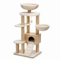 Tiragraffi in MDF e Sisal con Piattaforme e Cucce Beige 120 cm
