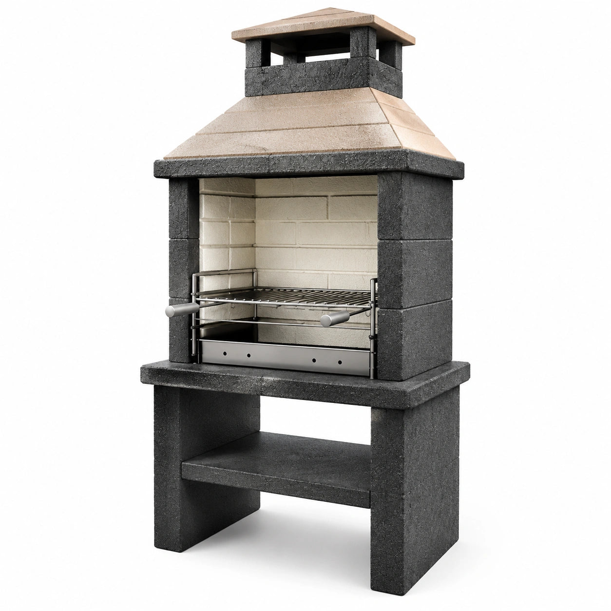 Barbecue in pietra con griglia in acciaio inox