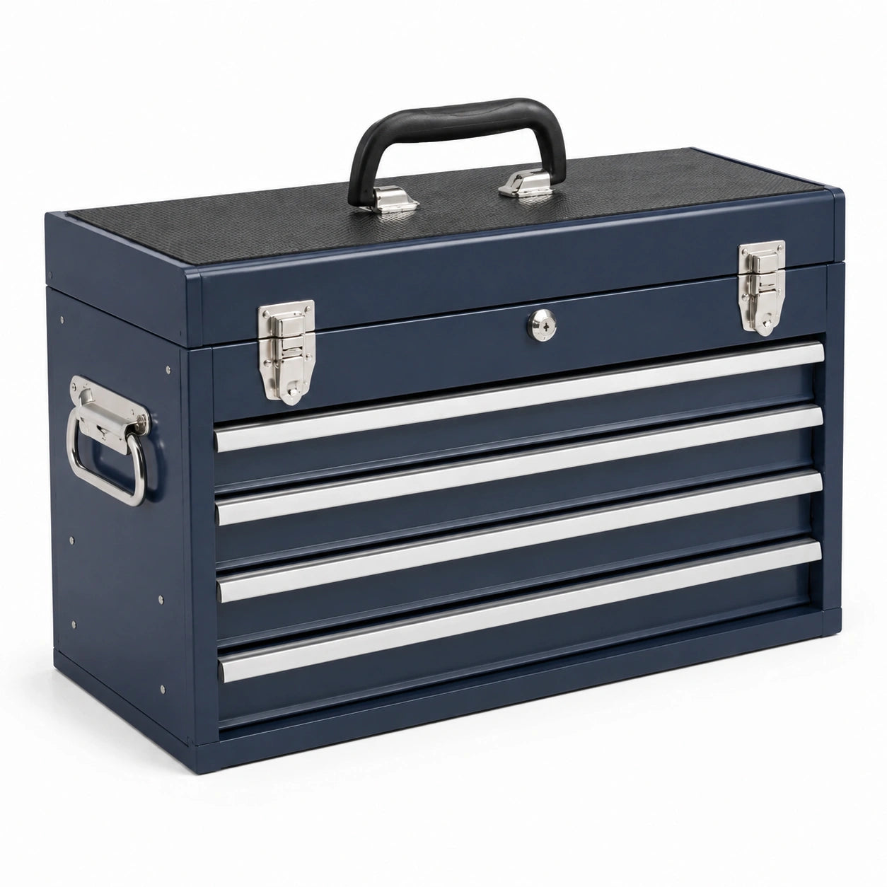 Cassetta degli attrezzi in acciaio blu con 4 cassetti