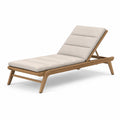 Lettino prendisole in teak e poliestere regolabile beige