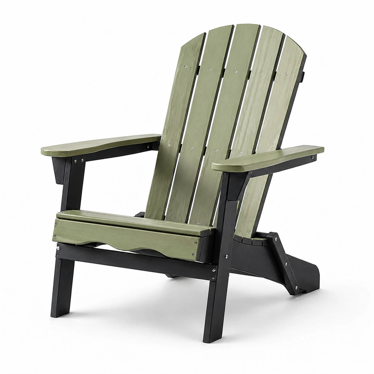 Sedia Adirondack in Legno Composito Verde e Nero