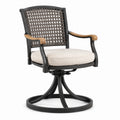 Sedia girevole in metallo nero con schienale a rete e cuscino beige